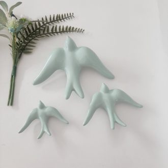 sage green ceramic swallows