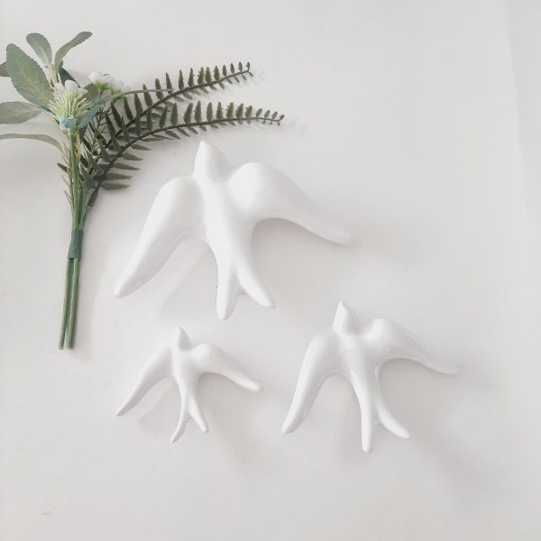 ceramic white birds