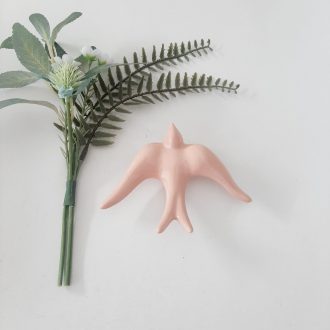 andorinha rosa pastel vidrada média