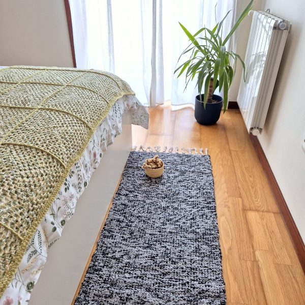 carpet with black and gray spots