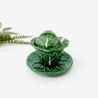 cabbage ceramic sugar bowl