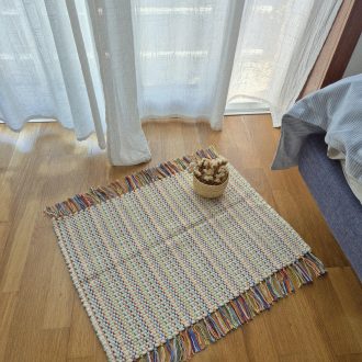 mini rug with colorful lines