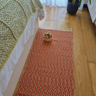 runner orange and yellow rug