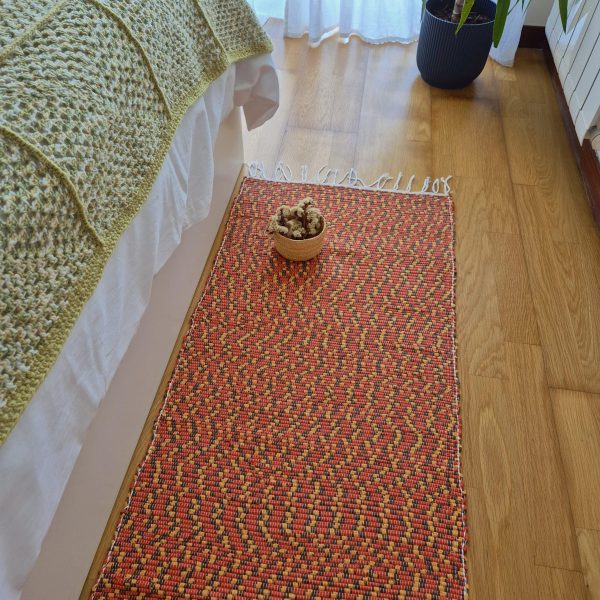 runner orange and yellow rug