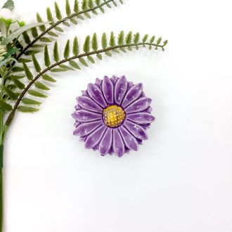 purple flower ceramic flower