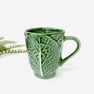 cabbage mug majolica pottery