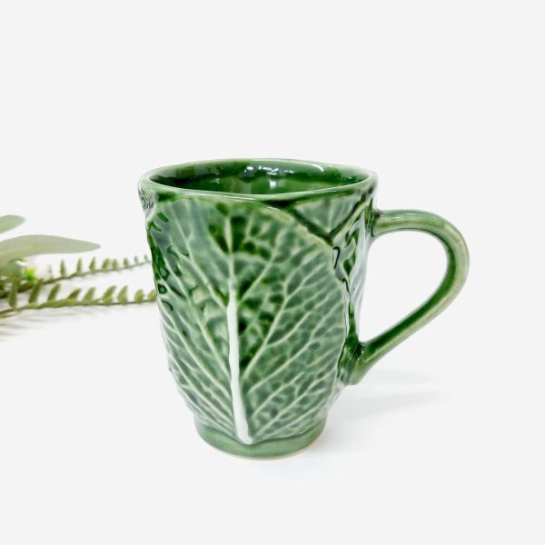 cabbage mug majolica pottery