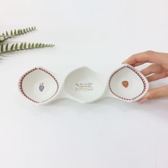 Porcelain Appetizer Plates Divided into Three
