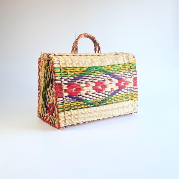 Extra Large Colorful Reed Basket made in portugal
