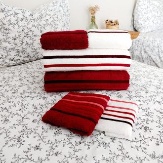 cotton towels red and white
