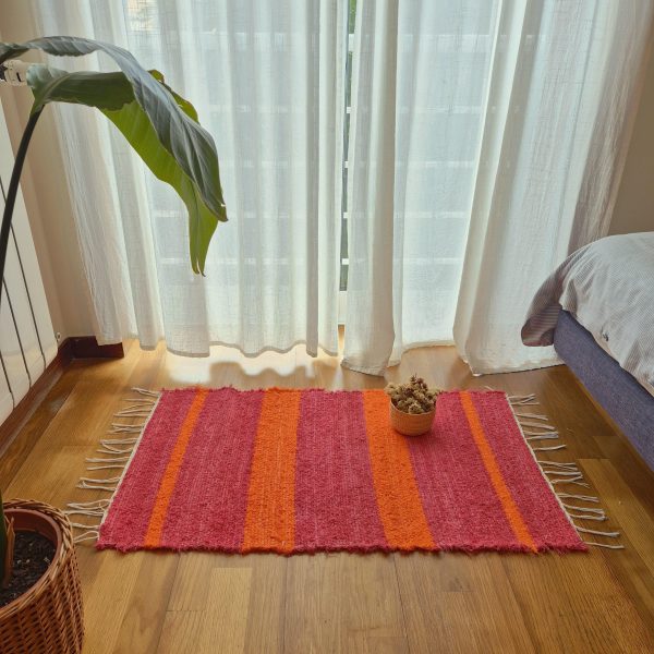 pink and orange rug