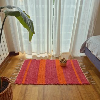 pink and orange rug
