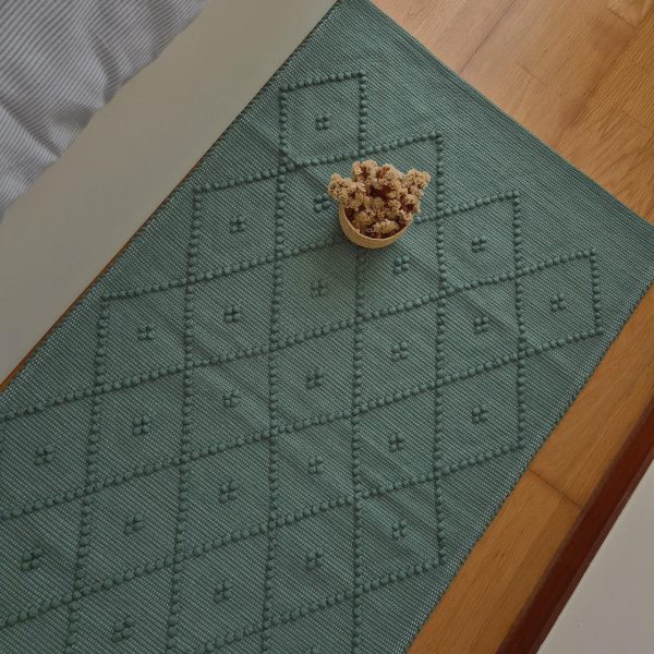 deep green rug handmade rug made in cotton