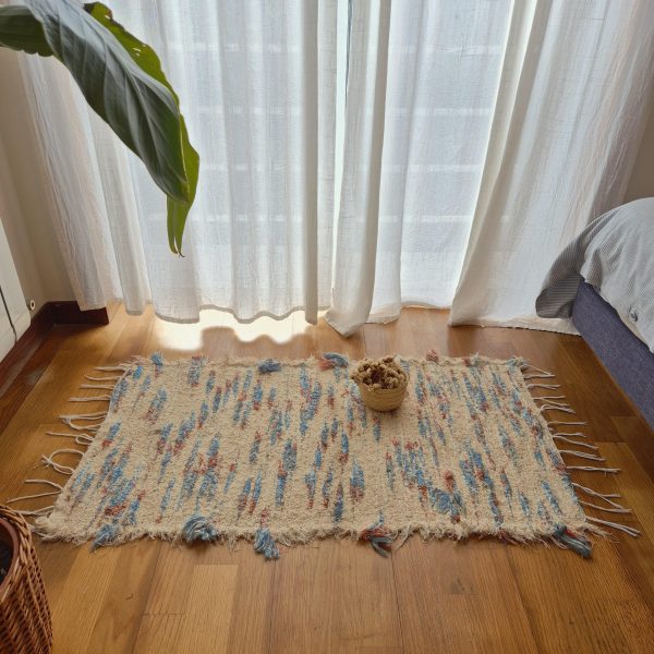 blue and orange rug handmade