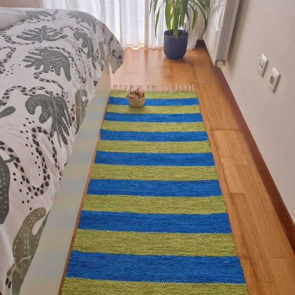 blue and green runner rug