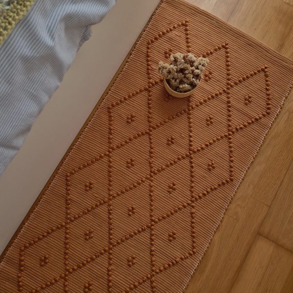caramel brown cotton rug