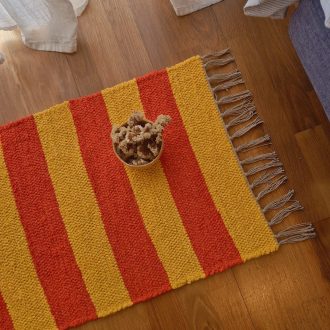 mini yellow and orange rug