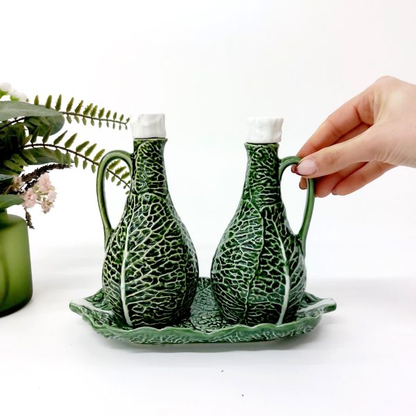 cabbage cruet majolica pottery