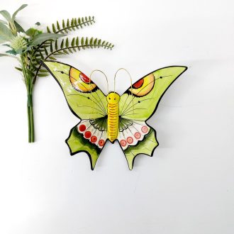 green butterfly handpainted