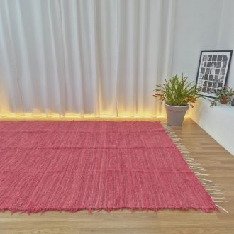 extra large pink cotton rug