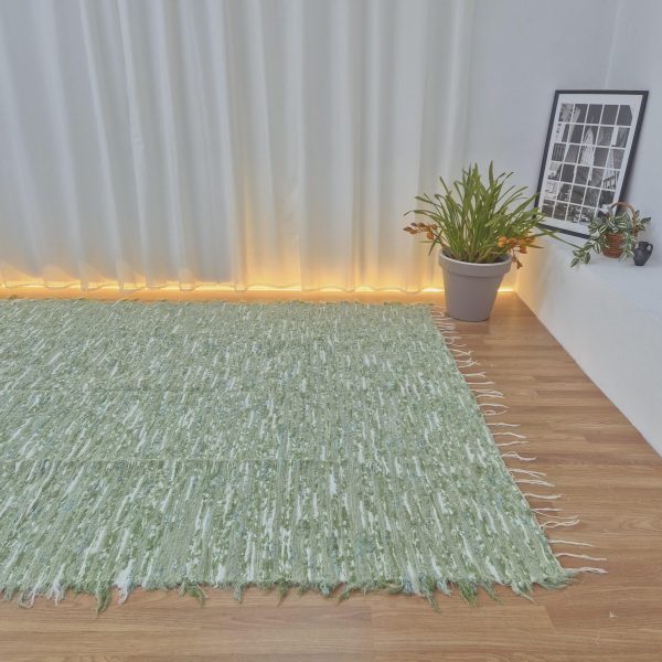 extra large green cotton rug