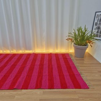 large red and pink rug