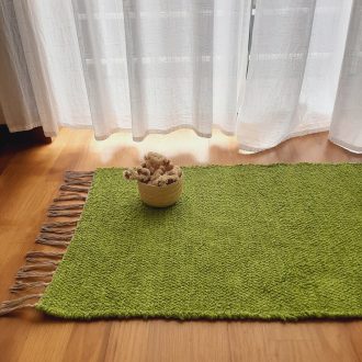 Large Pear Green Cotton Rug