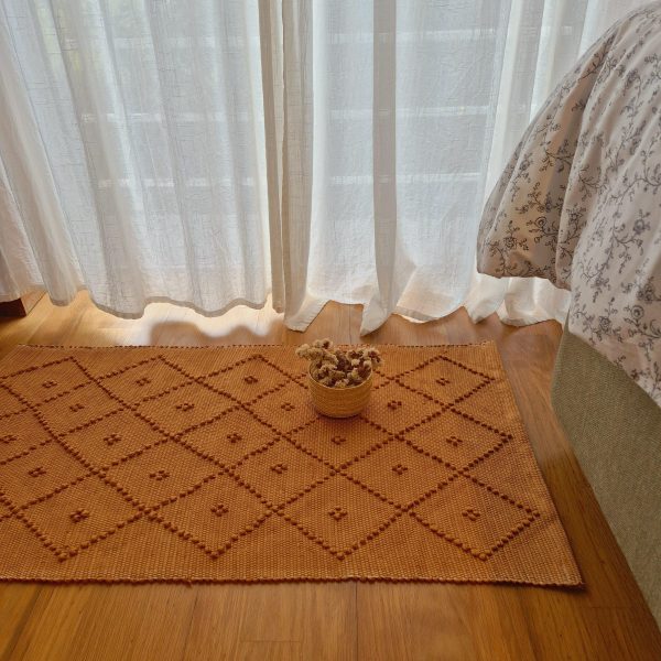 caramel yellow cotton rug