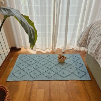 Small Soft Blue Rug with dots
