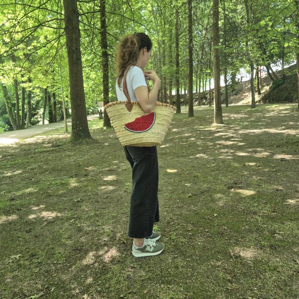 Large Tote Bag With Watermelon Design