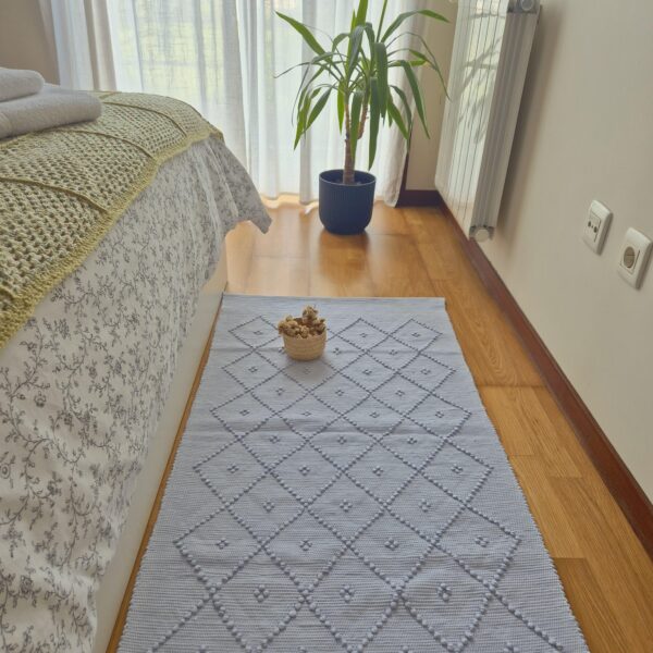 Medium Light Blue Rug Made in Organic Cotton