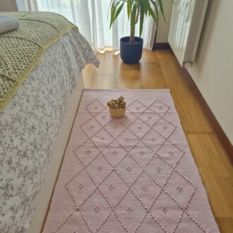 Medium Light Pink Rug hand woven with small knots
