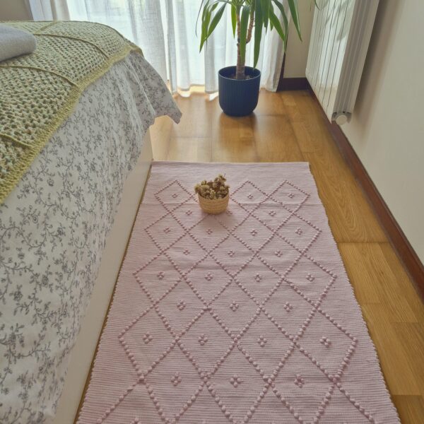Medium Light Pink Rug hand woven with small knots