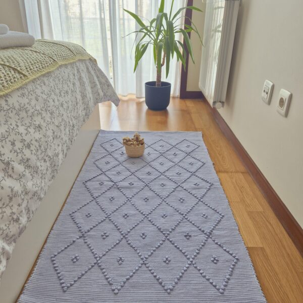 Lilac Blue Rug Knotted Rug 70x140cm