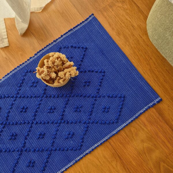 royal blue rug made in organic cotton
