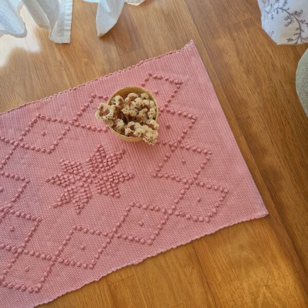 mini pink cotton rug