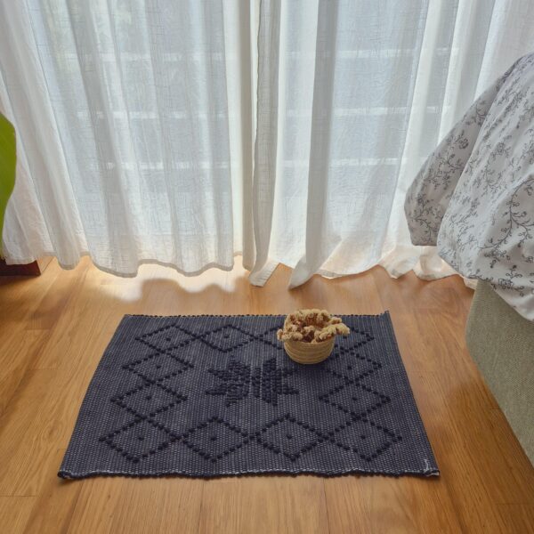 mini black rug handwoven rug
