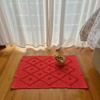 mini coral rug handknotted