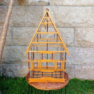handcrafted wooden bird cage