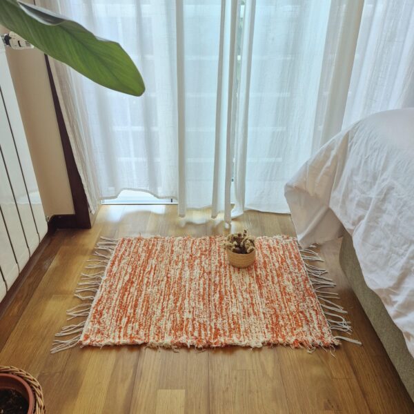 orange and cream soft rug