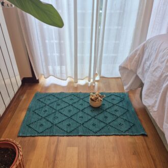 small rug deep blue green