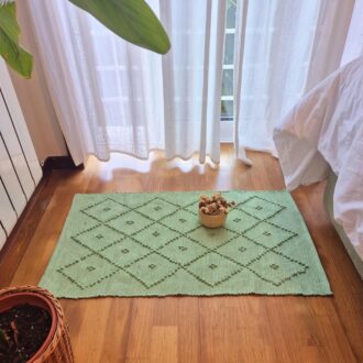 mint green cotton rug 2x3 ft