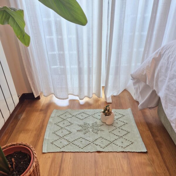 light green mini rug